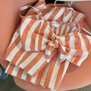 Summer crop top & wide leg capri pants